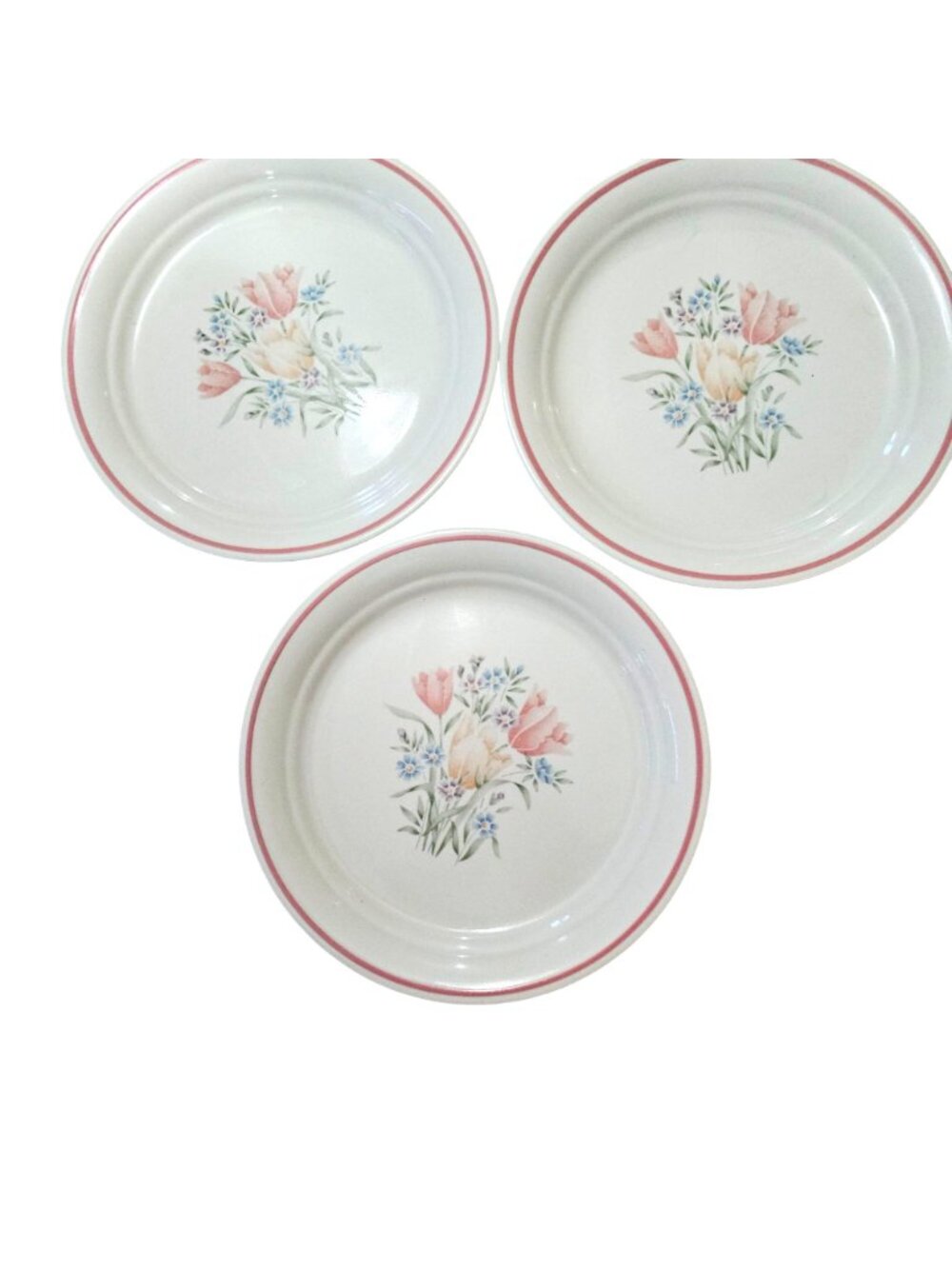 3 Corelle French Garden Luncheon Plate 8.5" vintage flower Corning USA 1980s - Picture 8 of 8